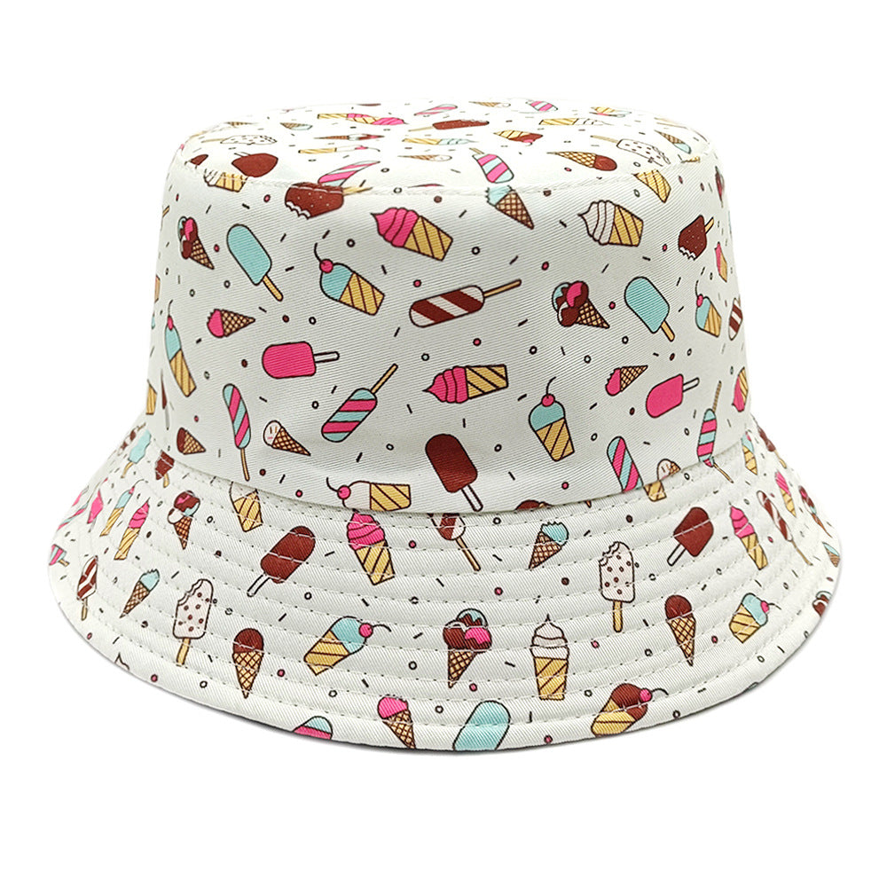Wholesale Ice cream cake print bucket hat